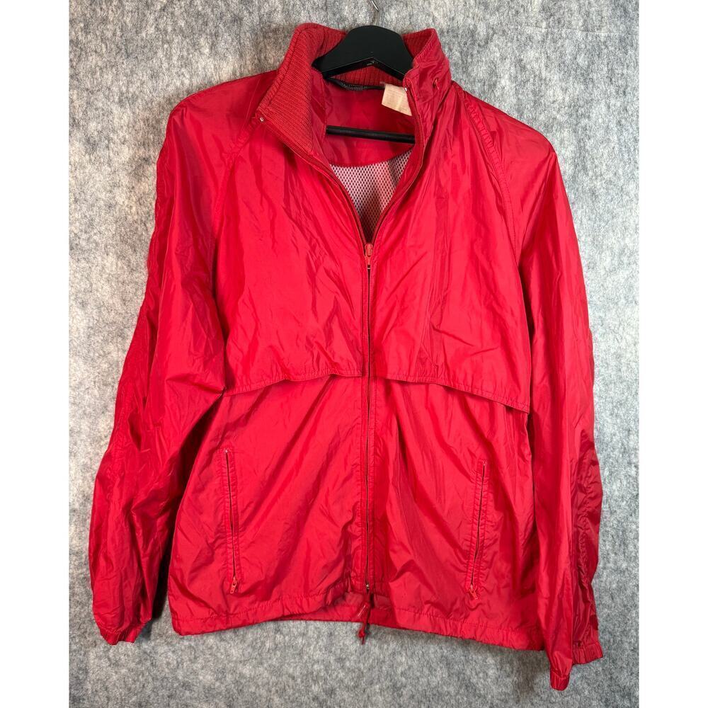 VTG Woolrich Mens Red Packable Hood Breathable Lightweight Jacket - Small